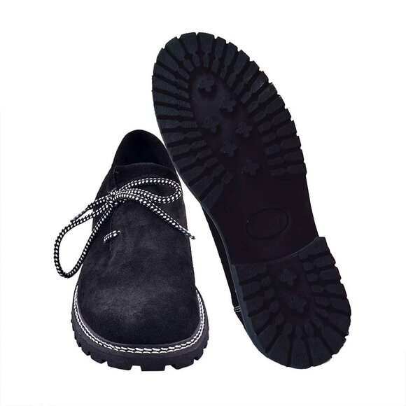 Men’s Lederhosen Shoes – Bavarian Trachten Suede Oktoberfest Black Boots NEW main image 8
